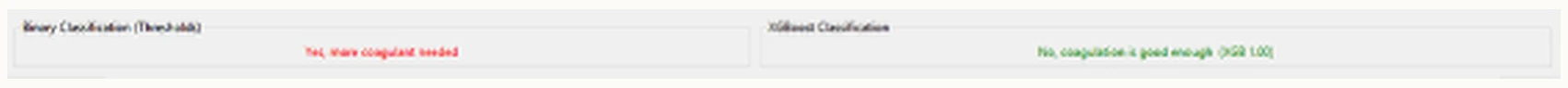GUI decision strip showing disagreement between the threshold and XGBoost classifiers